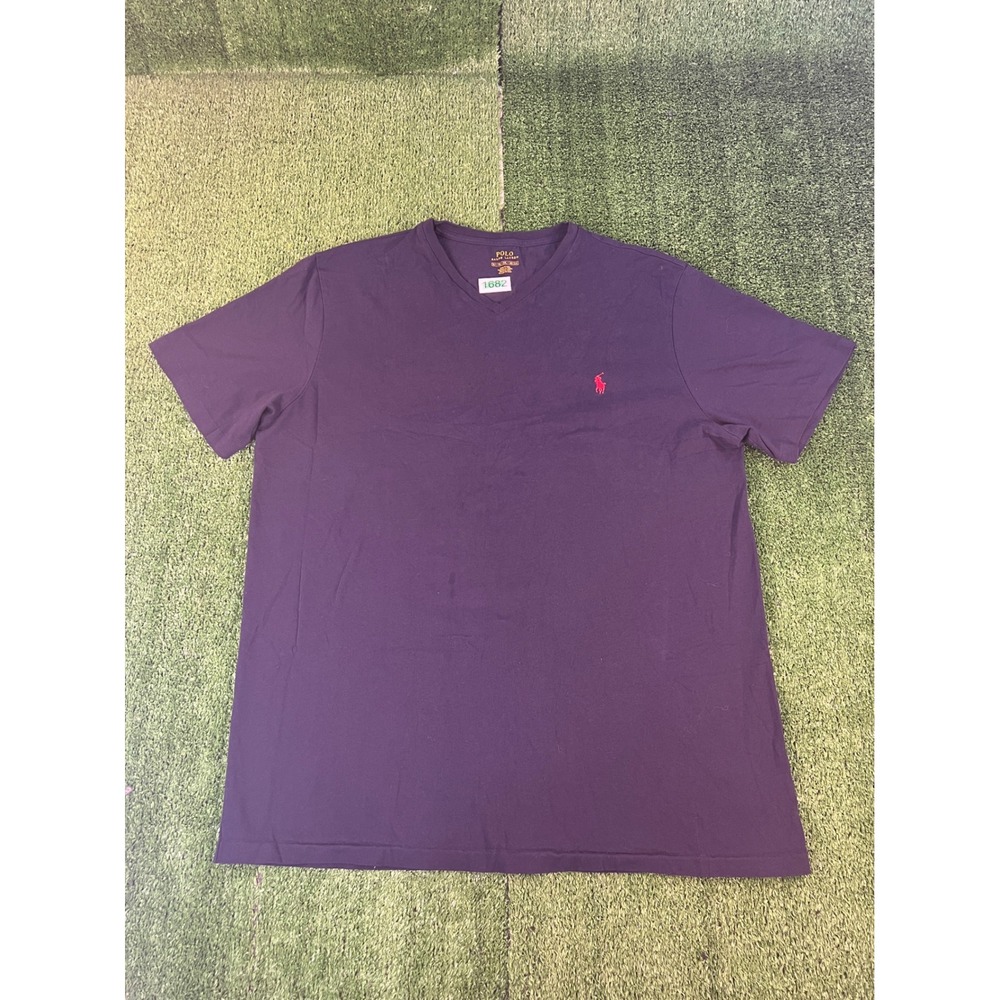 Polo Ralph Lauren Mens XLT Blue V-Neck Short Sleeve Pony Logo Cotton T-Shirt
